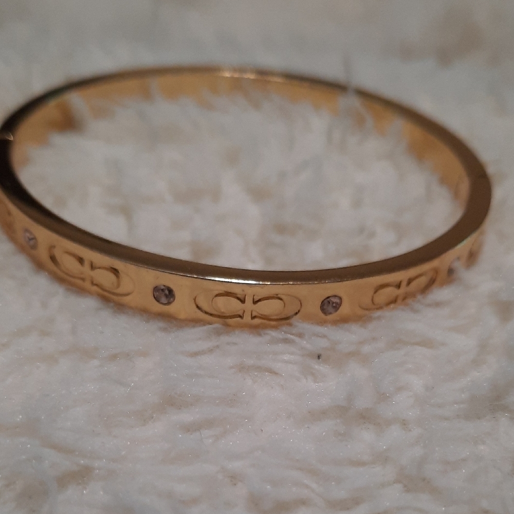 Coach Gold Engraved Bangle Bracelet - Picture 4 of 9